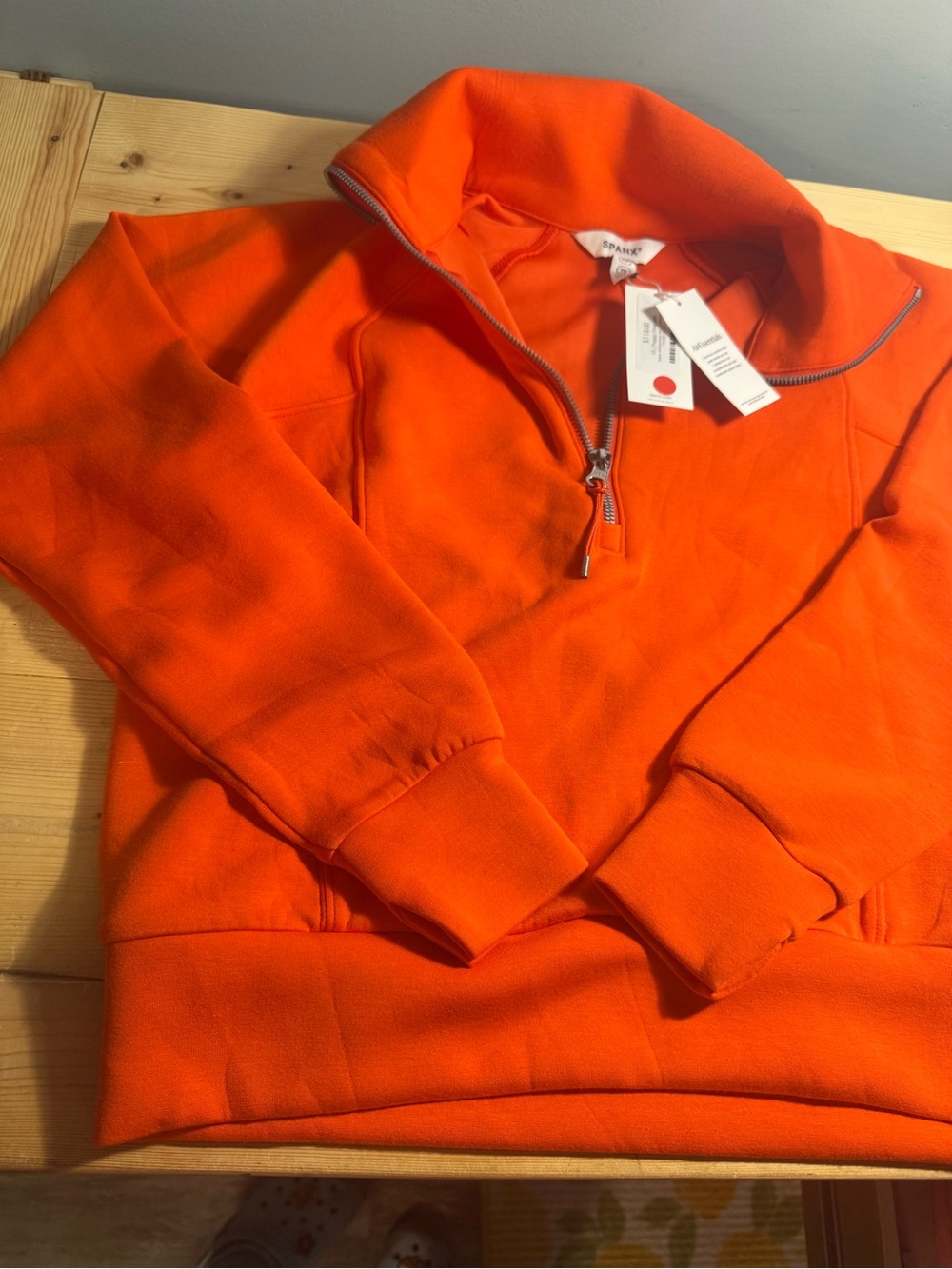 SPANX Orange Half-Zip Pullover